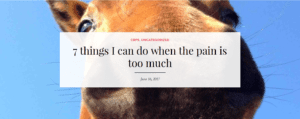 What are things you can do when your CRPS pain is too much? Kelly blogs about what she does as inspiration to you