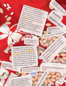 Caroline, a young adult photographer with CRPS, took an image of her medications and texts and messages she has received during her time with CRPS